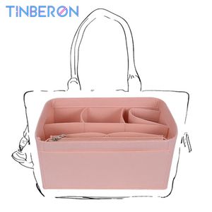 TINBERON Bolsa de inserción de tela de fieltro grande, mediana y pequeña, organizador de viaje, bolsa interior de cosméticos para maquillaje, bolsa para mujer, artefacto de almacenamiento 240313