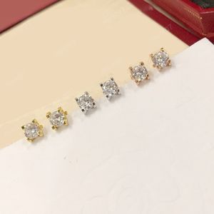 Boucle d'oreille minuscule en diamant de styliste, en pierre de zircon unique, à la mode, classique, cadeau