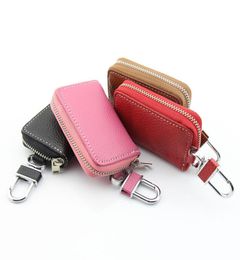 TIOODRE, carteras de cuero para las llaves del coche, llavero a la moda para ama de llaves, estuche de cremallera, bolso, cartera sólida Unisex, organizador 2930276