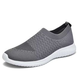 TIOSEBON Chaussures de marche souples et confortables pour hommes - Chaussures de sport légères tricotées en une étape - Larges