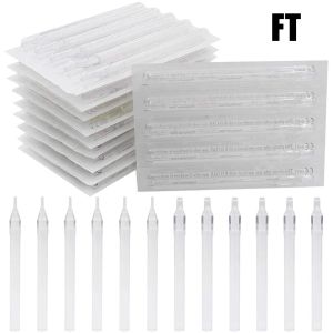 Tips Nieuw Wit Duidelijk 50PCS 5/7/9/11F Tattoo Lange Tips Platte Maat Wegwerp Plastic Lange Tattoo Tips Nozzle Tube Voor Tattoo Supplies