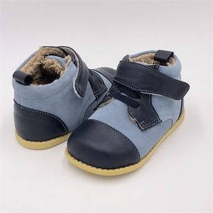Tipsietoes Marca de alta calidad Stitching de cuero niños botas suaves zapatos de escuela para niños otoño invierno 21403 moda 210306