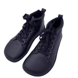 Tipsietoes zapatos de vestir botas de cuero descalzo con forro de tela en el interior para mujeres y niños cero Drop de dedos más ancho Caja de dedos