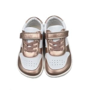 Tipsietoes Spring echte leren schoen voor meisjes en jongens Kids Barefoot Sneaker Minimalistische Elastische Strape 240416