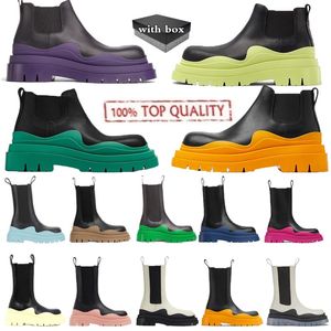 Tire Enkel Chelsea Boot Zwart Rood Cruise Roze Zwart Glanzend Zuur Turquoise Mandarijn Oranje dames heren Platform sneeuw winterlaarzen