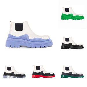 Tire Botteg Blanc Femmes Homme Bottes Lean Luxe Cuir Chelsea Bottillons Femmes Hommes Lug Plateforme Chunky Chaussures Lady Knight Low Top Bottes Designer Boot 35--45 AAHHH