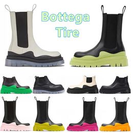 Tire Designer Women Boots Chelsea Knee Boot Damesheren Mens Motocycle Enkle Half Anti-slip Luxe modeplatform Snow Winter Bootie Schoenen Maat