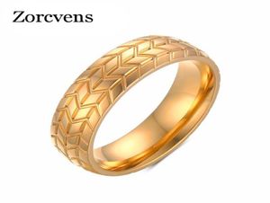 Tire Style Style Grooved Ring Men Jewelry Rock Punk Vintage Vintage en acier inoxydable Jewelry7136297