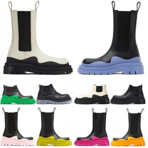 Tire Mujer Botas de diseñador Chelsea Botas sobre la rodilla Hombres Mujeres Og Motocycle Tobillo Media plataforma antideslizante Botines de nieve de invierno Zapatos Tamaño 35-44