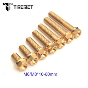 Tiremet Titanium Bolts Bride HEX VIS HEX VIS M6 M8X10- 60 mm Fit de moto Fit Motorcycle Scooter Finder Moteur Boucons Bicycle