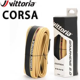 Pneus VITTORIA CORSA 700x25c 25-622 Pneu Original vélo pliant noir/jaune pneu graphène 2.0 pneu de vélo de route 0213