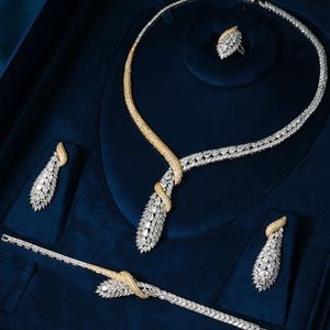 Tirim Dubai Luxury Elegant Bridal Collier Set for Women Cumbic Zirconia Wedding Jewelry for Brides Accessories Party Bijoux 231221
