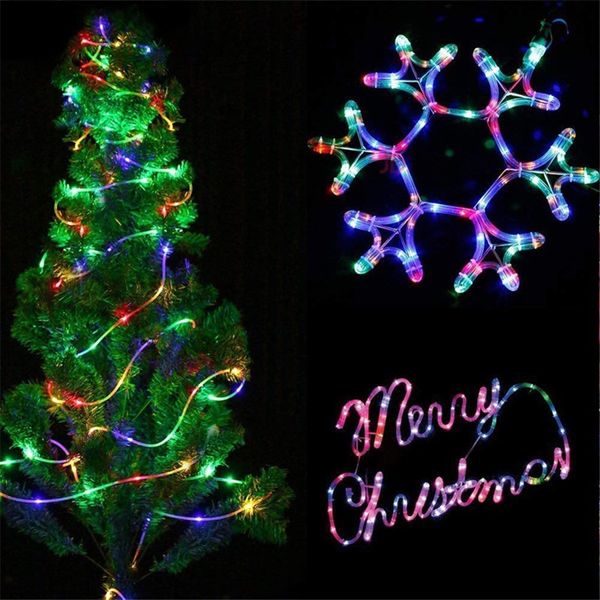 Tirvose 22m 32m LED Solar Christmas String Lights Outdoor 8 modes Corde Tube Fairy Lights Garland for Garden Party Wedding Decor