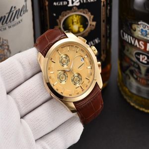 Tis Have 2021 Heren Horloges Topmerk a1 Luxe Stopwatch Sport Waterdicht Leer Quartz Horloge Man Mode Zakelijk Klok relogio216H