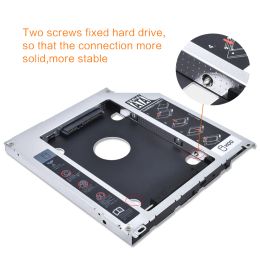 Tishric aluminium voor MacBook 2nd Hdd Caddy 9,5 mm 12,7 mm Optibay Sata 3.0 2.5 'SSD DVD CD-ROM Bekleding Hard Disk Drive Case