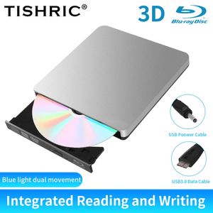 Tishric ECD308 Bluray externe DVD DVD Optical Drive Player 3D Blu-ray Reader USB3.0 CD DVD Optical Bluray pour l'ordinateur 231221