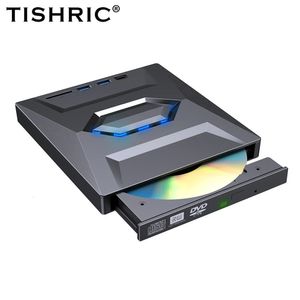 Tishric External DVD Drive USB 3.0 Tipo C Player óptico portátil CD DVD RW Drive Writer Burner para portátil portátil 231221