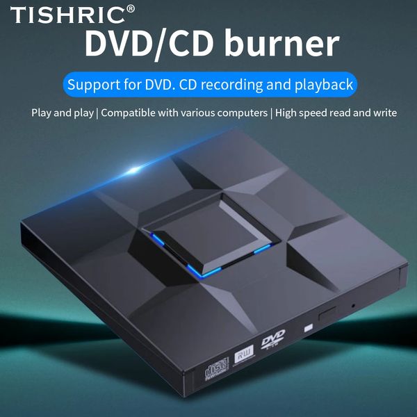 Tishric USB 3.0 Type-C DVD DVD DVD Player CD DVD RW DVD DVD DVD Escritor para portátil portátil 231221