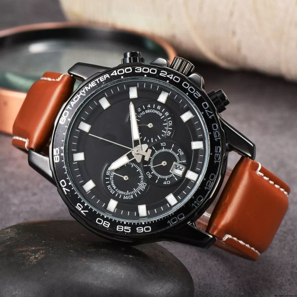 TISSOTSW Six aiguilles tout le travail du cadran calendrier saphir chronographe date marque originale montre pour hommes d'affaires boîtier rond montre à quartz montre-bracelet horloge montres pour hommes AAA