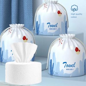 Tissu 10 sacs jetables serviettes pour le visage salle de bain coton tissu démaquillant lingettes sèches humides soins de la peau rouleau papier 231007