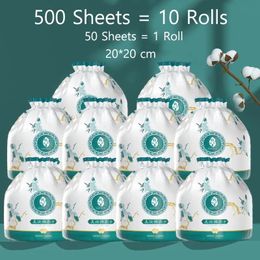 Tissu 10 rouleaux de tissu en coton épais doux jetable serviette pour le visage utilisation sèche et humide lingettes démaquillantes nettoyantes pour soins de beauté 231007