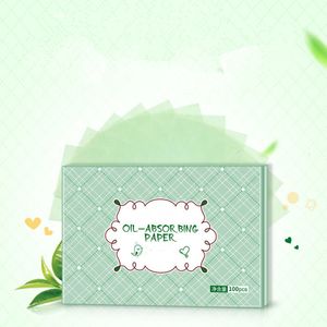 Tissue 100Sheetspack Feuilles de buvardage à l'huile de thé vert Papier nettoyant Contrôle du visage Absorbant Beauté Outils de maquillage 221121