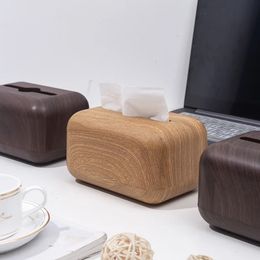 Tissue Box Servet Opslag Houder Houten Cover ABS Toiletpapier Case Container Eenvoudige Stijlvolle Home Car Desktop Organizer