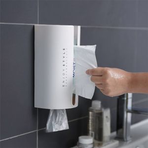 Tissue Box Punch-Free Toilet Tissuetray Vuilniszak Wandmontage Badkamer Keukenbenodigdheden 210423