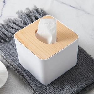 Tissue Box Houten Cover Toiletpapier Box Massief Houten Servethouder Case Eenvoudige Stijlvolle Tissue Paper Dispenser Home Car Organizer