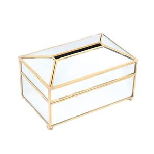 Boîtes à mouchoirs boîte en verre domestique nordique minimaliste stockage anti-poussière décoration de salon