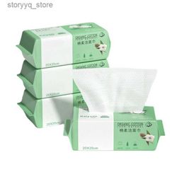Boîtes à mouchoirs Serviettes 10pack Serviette de visage jetable Tissu en coton Doux Épais Lingette sèche Tampons démaquillants réutilisables Tissu de nettoyage du visage Q240222