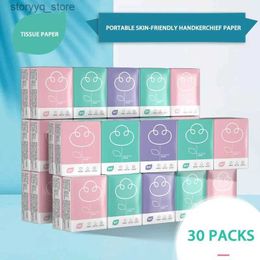 Cajas de pañuelos servilletas 20pcs mini pañuelo portátil servilleta cena cocina papel higiénico desechable desechable paquete pequeño de 3 capas de papel facial Q240222