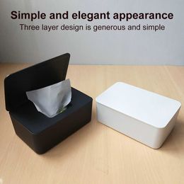 Weefselboxen servetten babyweefselbox met dekselpapier dispenser container servet opslagcase niet -slip tissues houder zwarte z0505