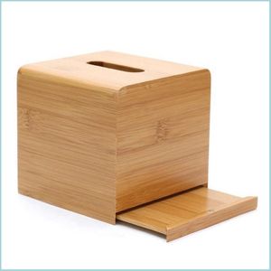 Tissue boxes servetten bamboe eenvoudige doos woonkamer huishouden handdoek cartridge creatieve desktop roll drop levering 2021 home yydhhome dh9ug