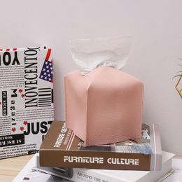 Tissue -dozen servetten doos doos houder vierkant pu lederen dispenser servet papieren tafel auto kamer kantoor elegant