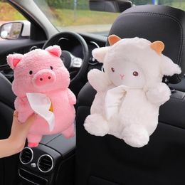 Boîtes à mouchoirs, boîte de voiture, poupée en peluche, cochon mouton, porte-papier, style, étui Portable, Home260Z