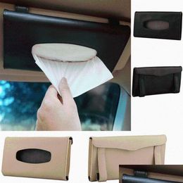 Tissueboxen servetten auto zon visor zakhouder pu lederen doos er kast papier organisator container drop levering 2021 home ga bdesports dhh7h