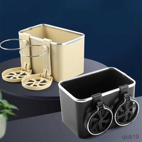 Boîtes à mouchoirs Serviettes Boîte de rangement de mouchoirs de voiture Multi-Function Paper Rack Car Inner Beverage Cup Holder Car Creative Accoudoir Box High-End Case Dispenser R230714