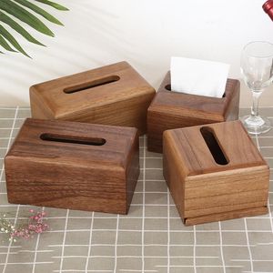 Tissue Boxes Servetten Auto Hout Papieren Servetten Toilet Bamboe Doos Thuiskantoor Opslag Doekjes Cajas de Madera Desk Organizer DL60ZH