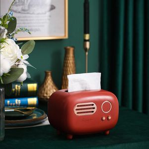 Tissue boxes servetten coverbox retro radio vorm schattig servet case organisator home decoraties voor kantoor h88f