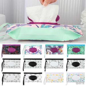 Boîtes à mouchoirs Serviettes Mignon Lingettes humides Sac avec Snap-Strap Flip Cover Pochette cosmétique Boîte à mouchoirs Produit pour bébé Étui de transport Accessoires pour poussette d'extérieur R230714