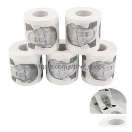 Boîtes de soie serviettes Donald Trump Papier toilettes drôle Roll Roll Douppe cadeau Douplage de la maison Jardin Cuisine Cuisine Dining Bar Table décorati Dhhon