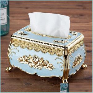 Tissueboxen servetten Europese stijl Acryl Tissue Box Luxe KTV El Rack Desk Accessories Home Office Bar Desktop 220523 Drop del DHI3M