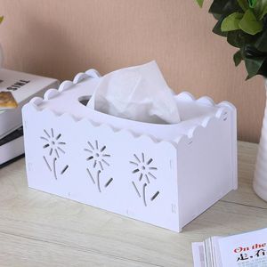 Boîtes à mouchoirs Serviettes Boîte de style européen Bureau à domicile Bureau Serviette en papier en bois blanc Porte-serviettes El Porte-serviettes Ménage Type de siège Bidon