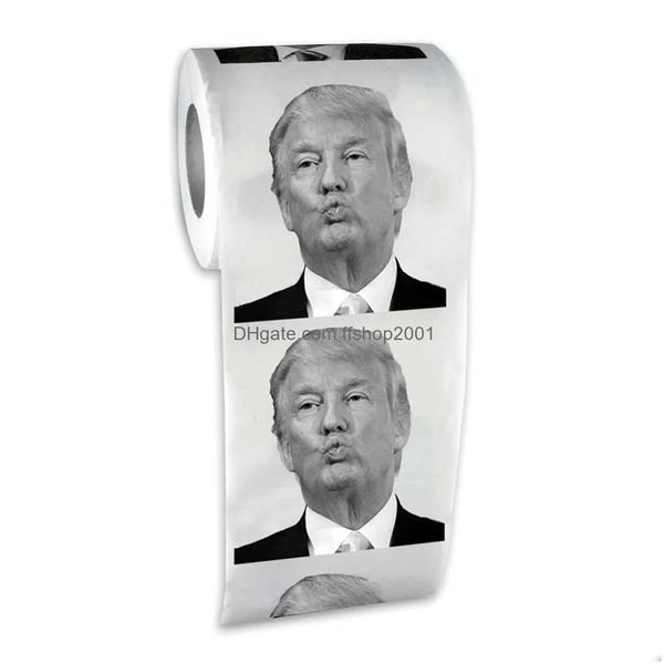 Boîtes de soie Napkins Papier de toilette drôle Hillary Clinton Humour Roll Novelty Kiss Gift Prank Brok Drop Livrot Home Garden Kitchen Dh1bx