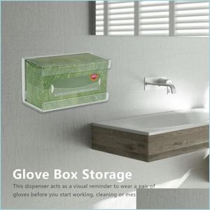 Tissue Boxes Napkins Glove Paper Storage Box Labor Insurance Display Acrylic Dispenser Rack Wall Mountable Holder Drop Del Yydhhome Dhzgw