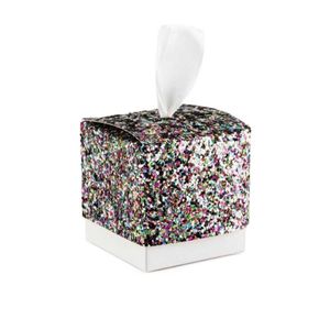 Tissuedozen Servetten Gouden Sier Glitter Geschenk Snoepdoos Verjaardagsfeestje Papercard Bling Gunst Met Wit Lint 5X5Cm Drop Delivery Hom Dhgwh