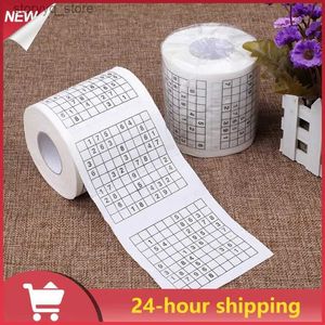 Boîtes à mouchoirs Serviettes Chaudes 1 Rouleau 2 Plis Nouveauté Numéro Drôle Sudoku Imprimé WC Bain Drôle Papier Hygiénique Doux Tissu Pâte de Bois 300 Fournitures de Salle de Bain Cadeau Q240222