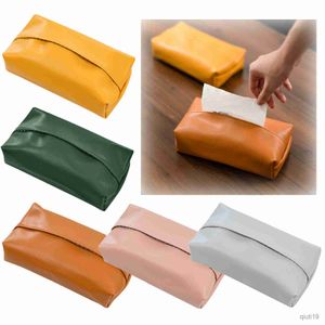 Tissue Dozen Servetten Lederen Tissue Box Cover Tissue Houder voor Desktop Decoratie Woonkamer Badkamer Ijdelheid Aanrechtblad Facial Paper Organizer R230715