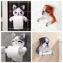 Weefselboxen servetten levense hars pug honden doos roll houder muur gemonteerd toiletpapier bus home props drop levering tuinkit dhb6u